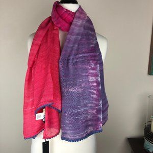 SALE NWT Gypsy 05 Sand Tie Die Scarf w/ PomPom Detail